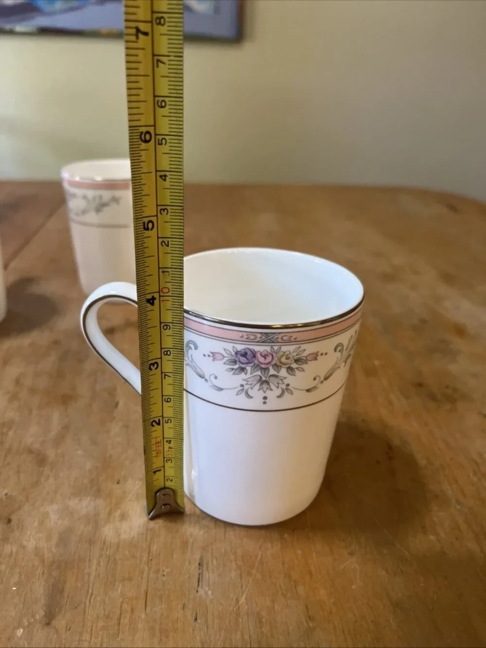Set of 3 Christopher Stuart Spring Crest Bone China Tall Mugs Gold Trim Floral